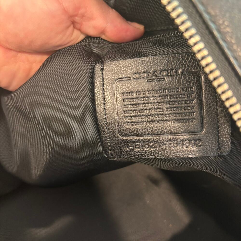 Coach Voyager Black Leather Weekender Luxury Duffel Bag Style F54802 Carry On - Picture 12 of 12